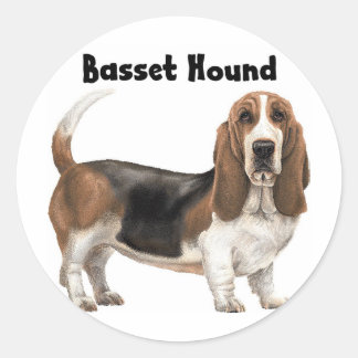 Basset Hound Runder Aufkleber