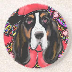Basset Hound Sandstein Untersetzer