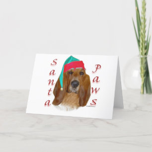 Basset Hound Santa Paws Feiertagskarte