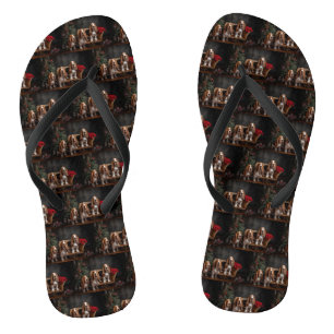 Basset Hound Schneeschlitten Weihnachtsdekoration Flip Flops