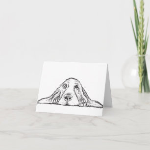 Basset Hound schwarz weiß einfaches Hundewelpen Au Karte