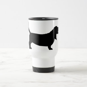 Basset Hound (Schwarzes) Reisebecher