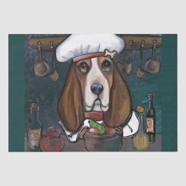 BASSET HOUND SEIDENPAPIER (Vorderseite)