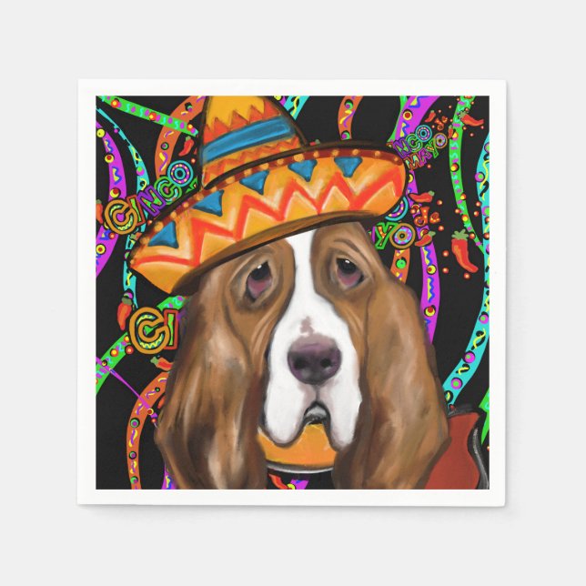 BASSET HOUND SERVIETTE (Vorderseite)