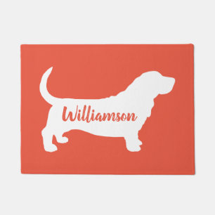 Basset Hound Silhouette Personalisiert Doormat Fußmatte