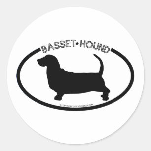 Basset Hound Silhouette Schwarze Aufkleber