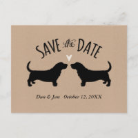 Basset-Hound-Silhouetten, die das Datum speichern