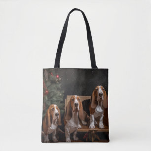 Basset Hound Snowy Sleigh Weihnachtsdekor