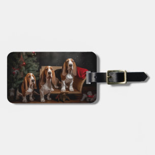 Basset Hound Snowy Sleigh Weihnachtsdekor Gepäckanhänger