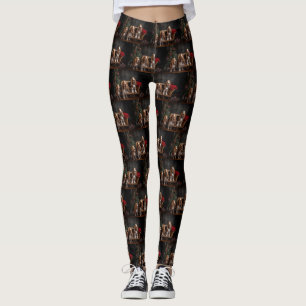Basset Hound Snowy Sleigh Weihnachtsdekor Leggings
