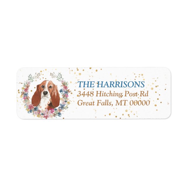 Basset Hound Spring Flowers Kreath (Vorne)