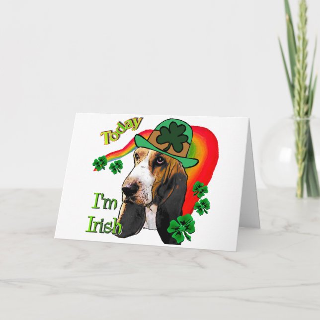 Basset Hound St Patricks Day Karte (Vorderseite)