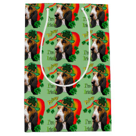 Basset Hound St. Patricks Day Mittlere Geschenktüte