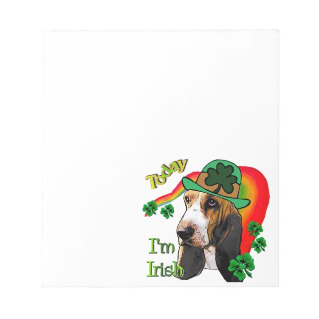 Basset Hound St Patricks Day Notizblock (Vorderseite)