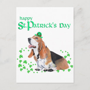 Basset Hound St. Patricks Day Postkarte