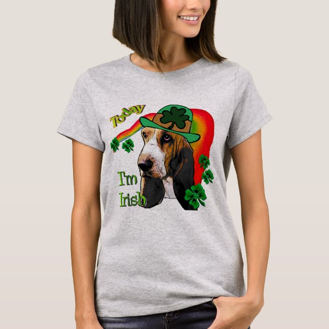 Basset Hound St Patricks Day T-Shirt (Vorderseite)
