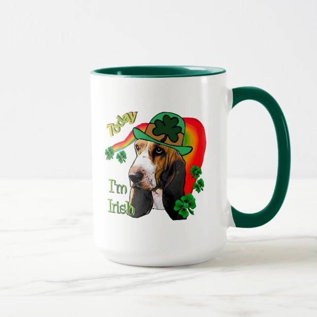 Basset Hound St Patricks Day Tasse (Rechts)