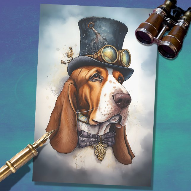 Basset Hound Steampunk 3 Dekoupage Paper Seidenpapier (Von Creator hochgeladen)