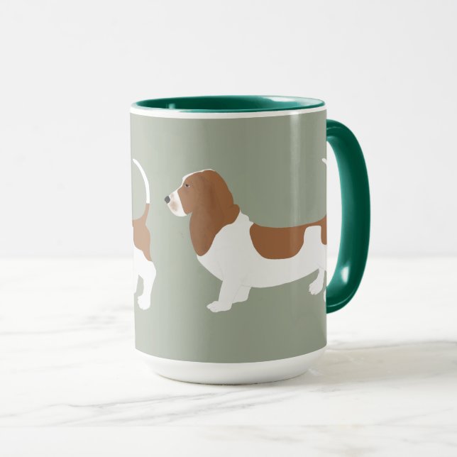 Basset Hound-Tasse Tasse (VorderseiteRechts)