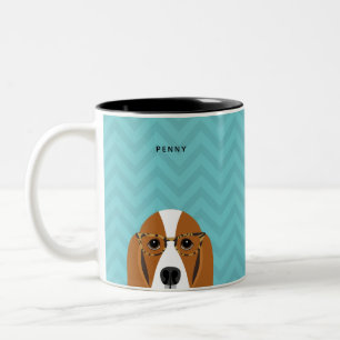 Basset-Hound-Tasse Zweifarbige Tasse