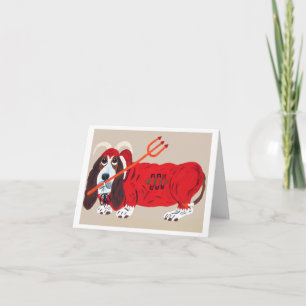 Basset Hound Teufel Feiertagskarte