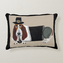 Basset Hound Thanksgiving Pilger Dekokissen