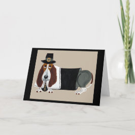 Basset Hound Thanksgiving Pilger Karte