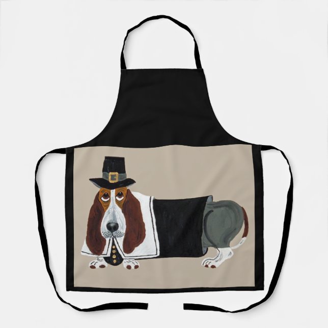 Basset Hound Thanksgiving Pilger Schürze (Vorderseite)