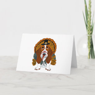 Basset Hound Thanksgiving-Truthahn Feiertagskarte