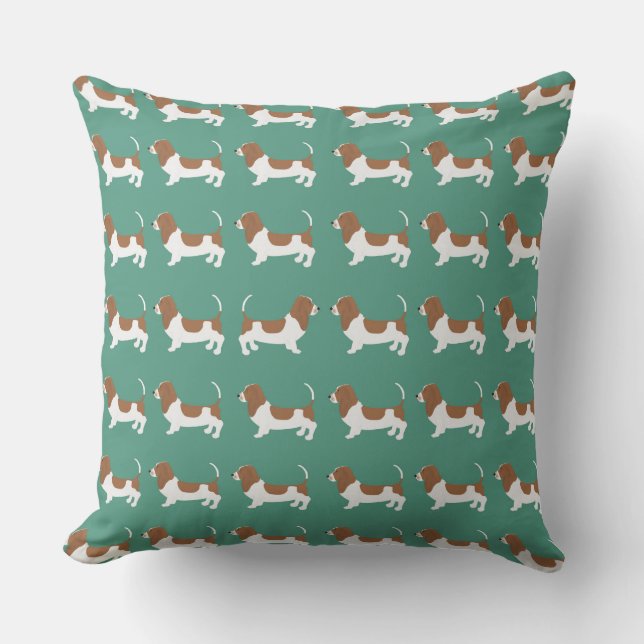Basset Hound Throw Kissen (Vorderseite)
