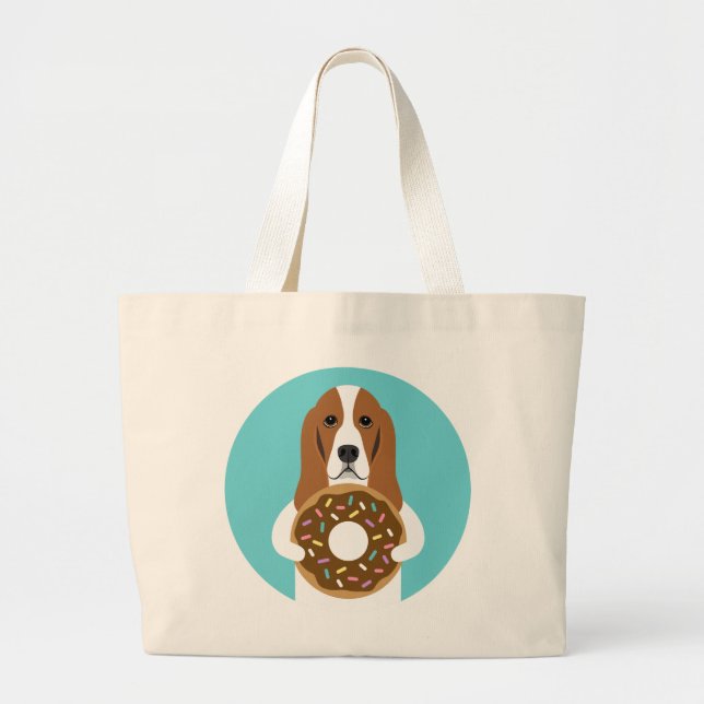 Basset Hound Tote Bag Jumbo Stoffbeutel (Vorne)
