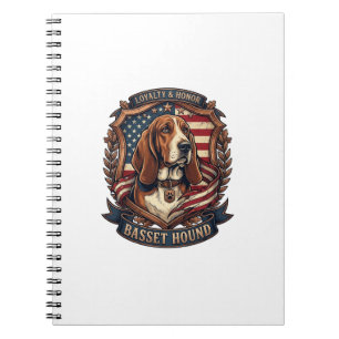 Basset Hound Treue Ehre Hund Amerikanische Flagge  Notizblock