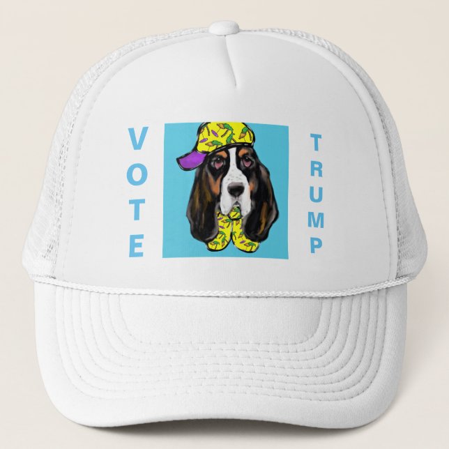 Basset Hound Trucker Hat Truckerkappe (Vorderseite)