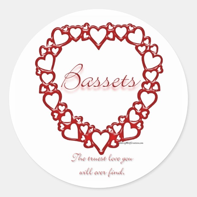 Basset Hound True Love - Aufkleber (Vorderseite)