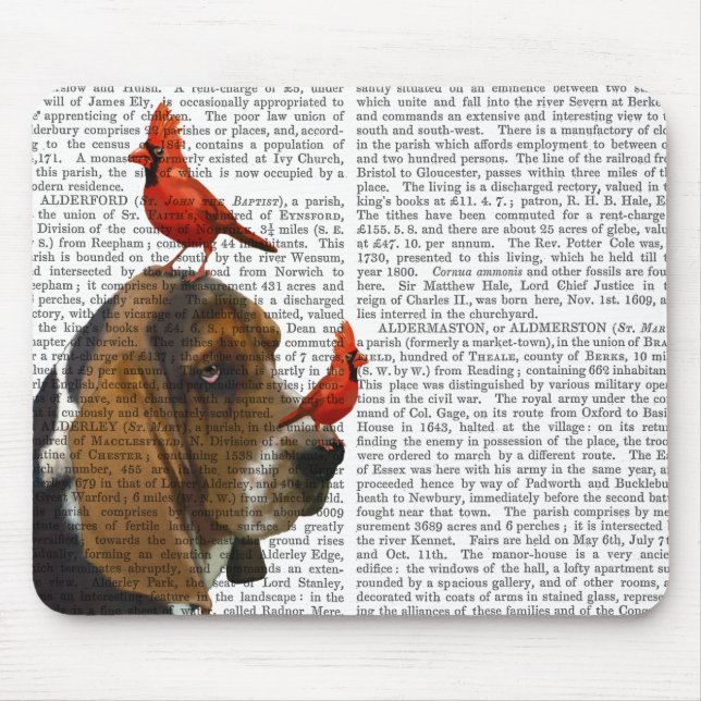 Basset Hound und Vögel Mousepad (Vorne)