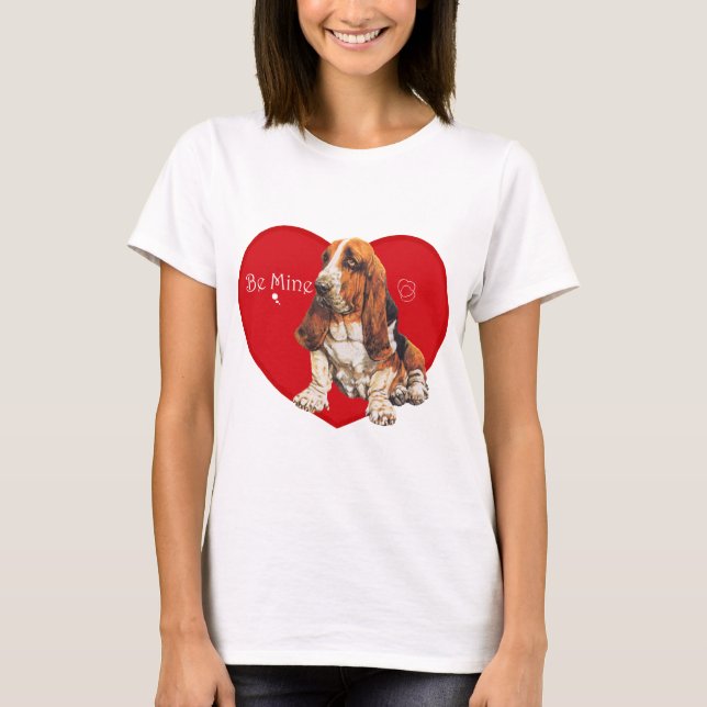 Basset Hound Valentine T-Shirt (Vorderseite)