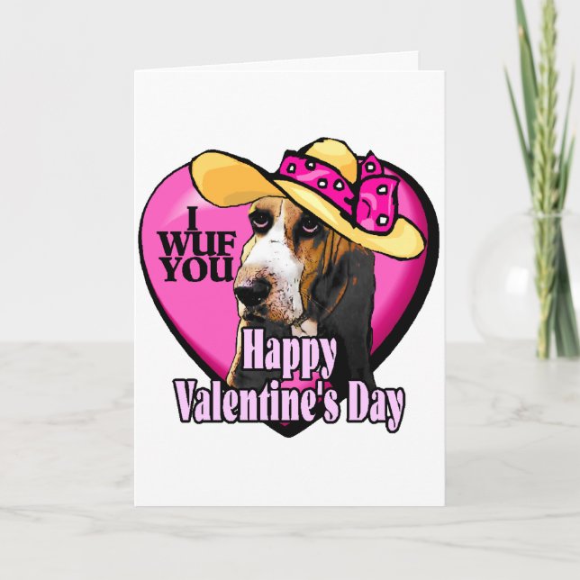 Basset Hound Valentinstag Geschenke Feiertagskarte (Vorderseite)