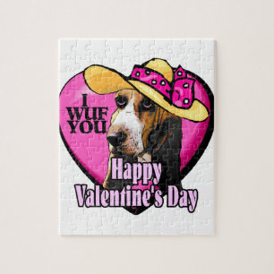 Basset Hound Valentinstag Puzzle