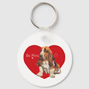 Basset Hound Valentinstag Schlüsselanhänger