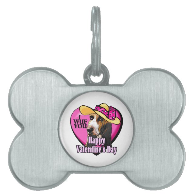 Basset Hound Valentinstag Tiermarke (Vorderseite)