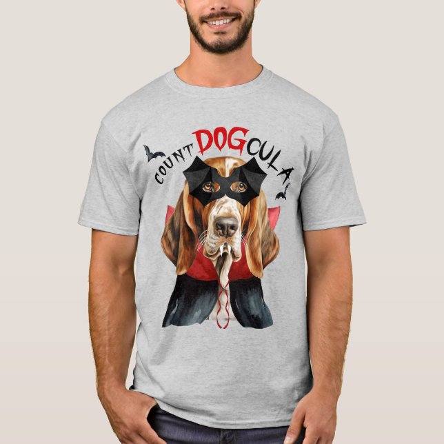 Basset Hound Vampire Dog Funny Halloween T-Shirt (Vorderseite)