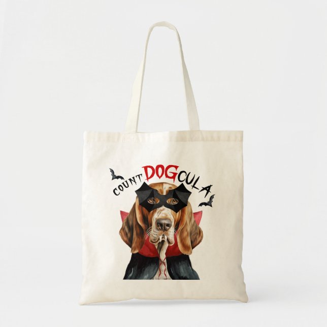 Basset Hound Vampire Dog Trick oder Treat Hallowee Tragetasche (Vorne)