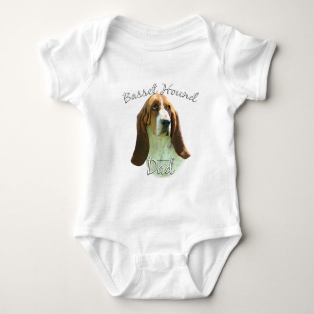 Basset Hound Vater 2 Baby Strampler (Vorderseite)