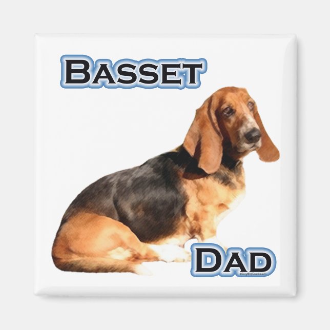 Basset Hound Vater 4 - Magnet (Vorne)