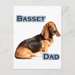 Basset Hound Vater 4 Postkarte