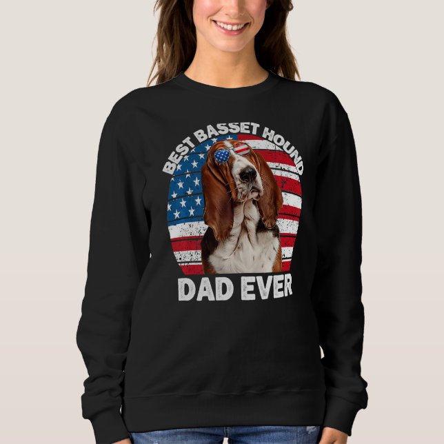 Basset Hound Vater American Flag Basset Hound Patr Sweatshirt (Vorderseite)
