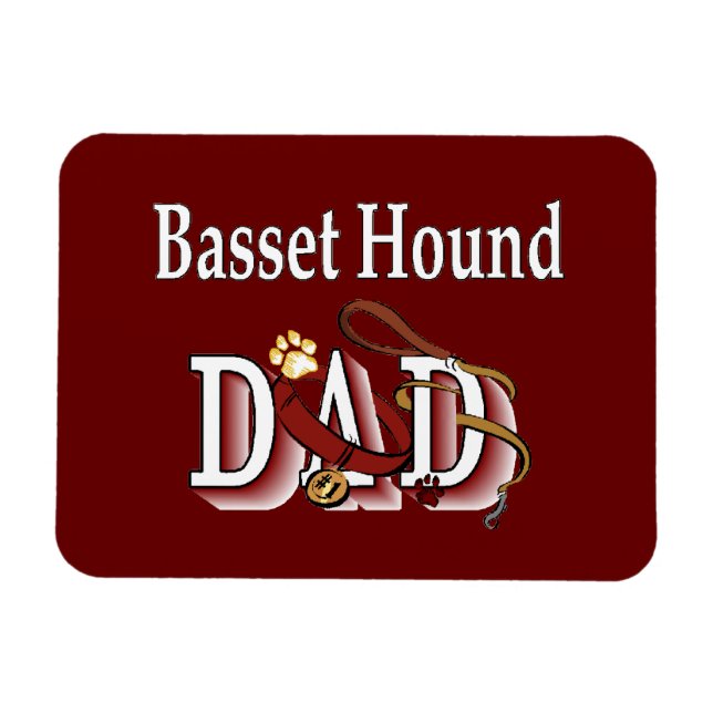 Basset Hound Vater Magnet (Horizontal)