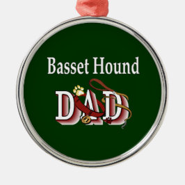 Basset Hound Vater Silbernes Ornament