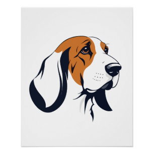 Basset Hound Vector Hoch über der Leventina Poster