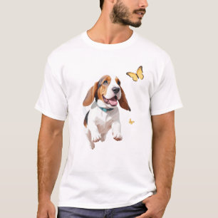 Basset Hound Vector Malerei Adorable Fun Tier T-Shirt